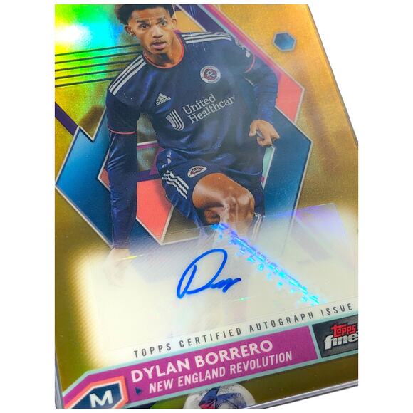 2023 Topps Finest MLS Auto Gold Refractor ADB Dylan Borrero Revolution /50 PSA10 - Picture 7 of 8
